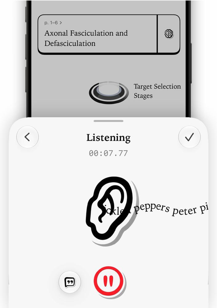 Peter listening to a lecture and transcribing it on the device